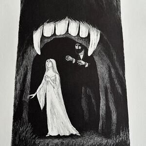 Edward Gorey Dracula and Lucy Art Print 16x11" Illustration ~ 260217-WH 776